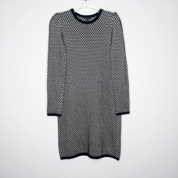COS White Honeycomb Pattern Sweater Dress Long Sleeve Crewneck Size XS - Picture 1 of 7